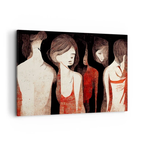 Quadro su tela - Stampe su Tela - Figure artistiche in una composizione astratta - 120x80cm - Madonne nell'oscurità - Decorazione murale moderna per soggiorno e camera da letto ARTTOR