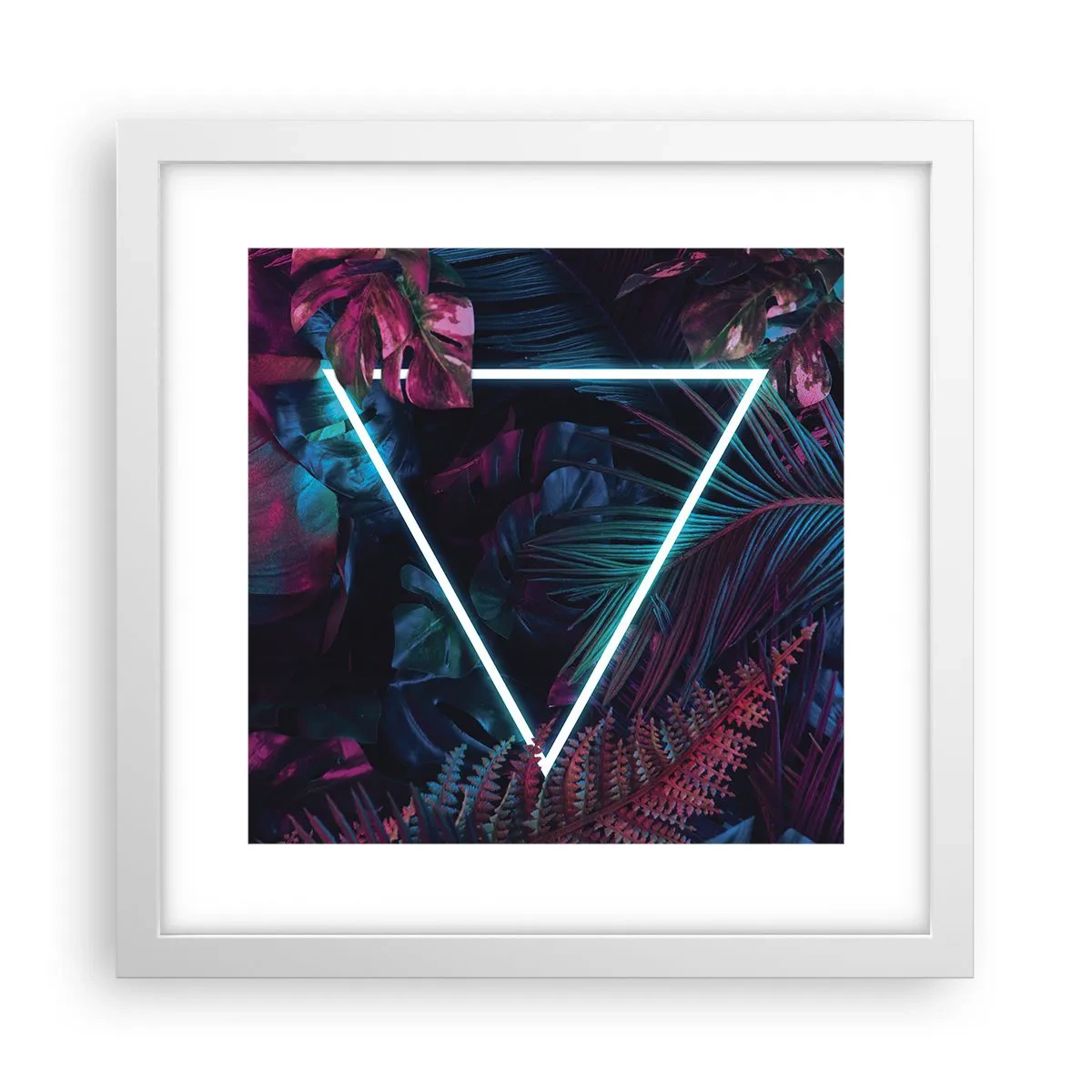 Poster in cornice bianca - Giardino in stile discoteca - 30x30 cm