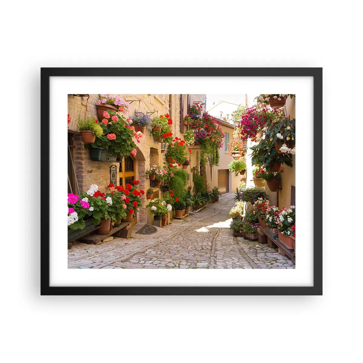 Poster in cornice nera - Un'esplosione di fiori - 50x40 cm