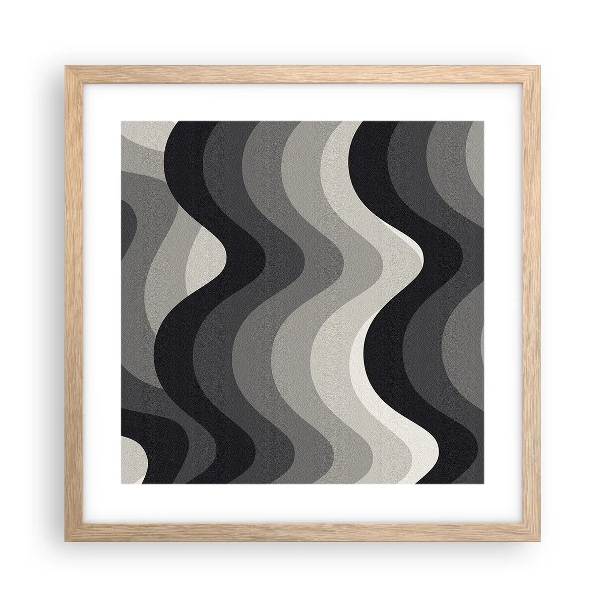 Poster in cornice rovere chiaro - Un'onda dopo l'altra - 40x40 cm