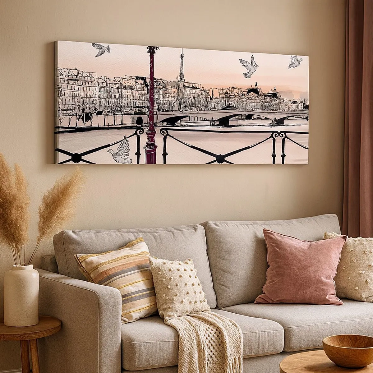 Quadro su tela - Stampe su Tela - Sui tetti di Parigi - 100x40 cm