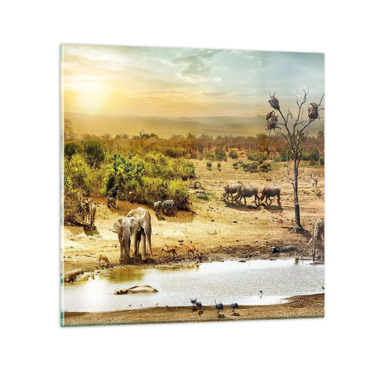 Quadro su vetro - "Un fiume usciva da Eden…" - 70x70 cm