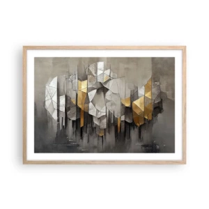 Poster in cornice rovere chiaro - Composizione di ghiaccio e luce - 70x50 cm