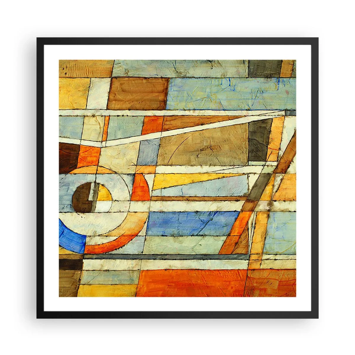 Poster in cornice nera - Cubismo in cantiere - 60x60 cm