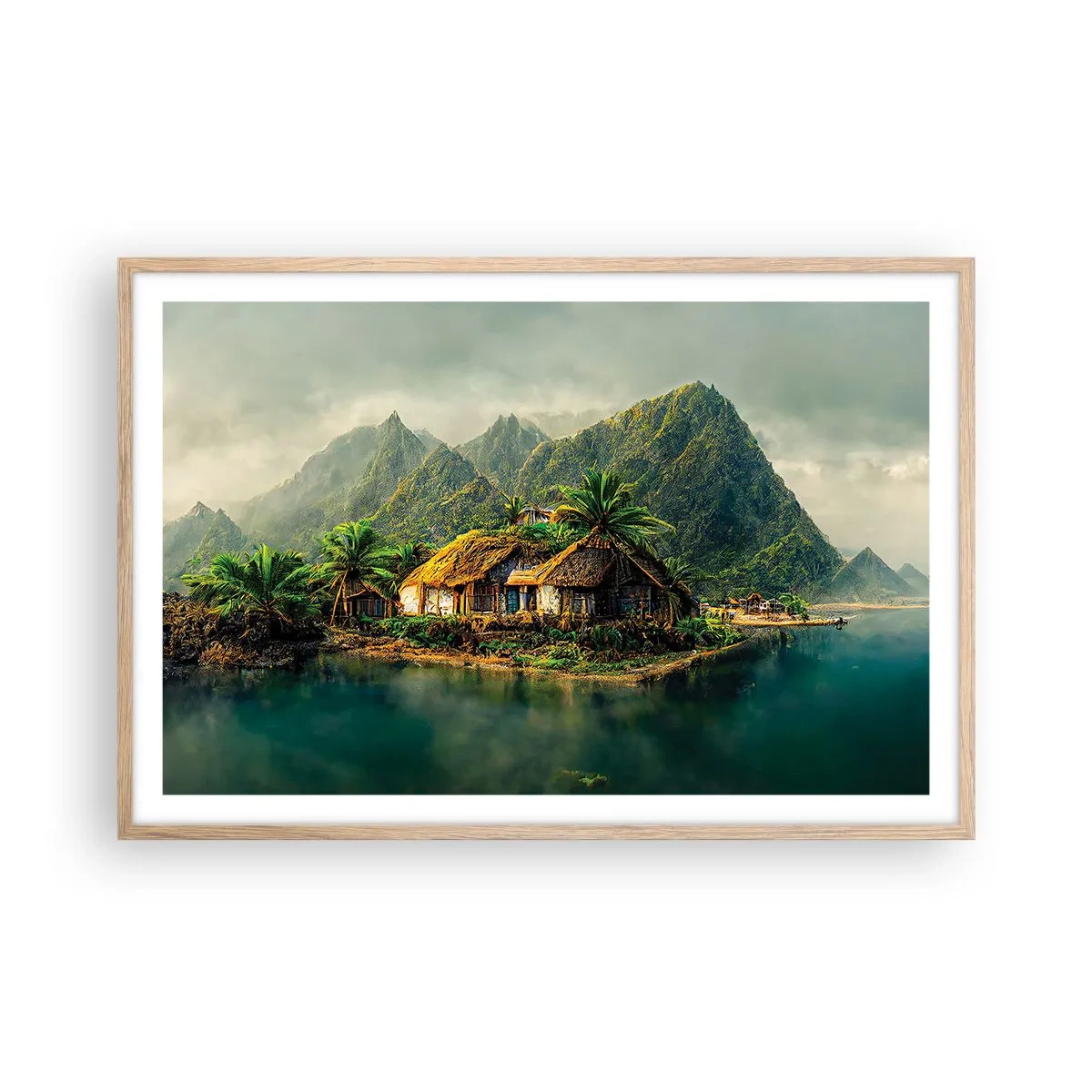 Poster in cornice rovere chiaro - Paradiso tropicale - 91x61 cm
