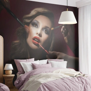 Fotomurali Autoadesivo Deluxe Sticker - Bella sognante - Donna, Trucco, Attrice - 100x70 cm