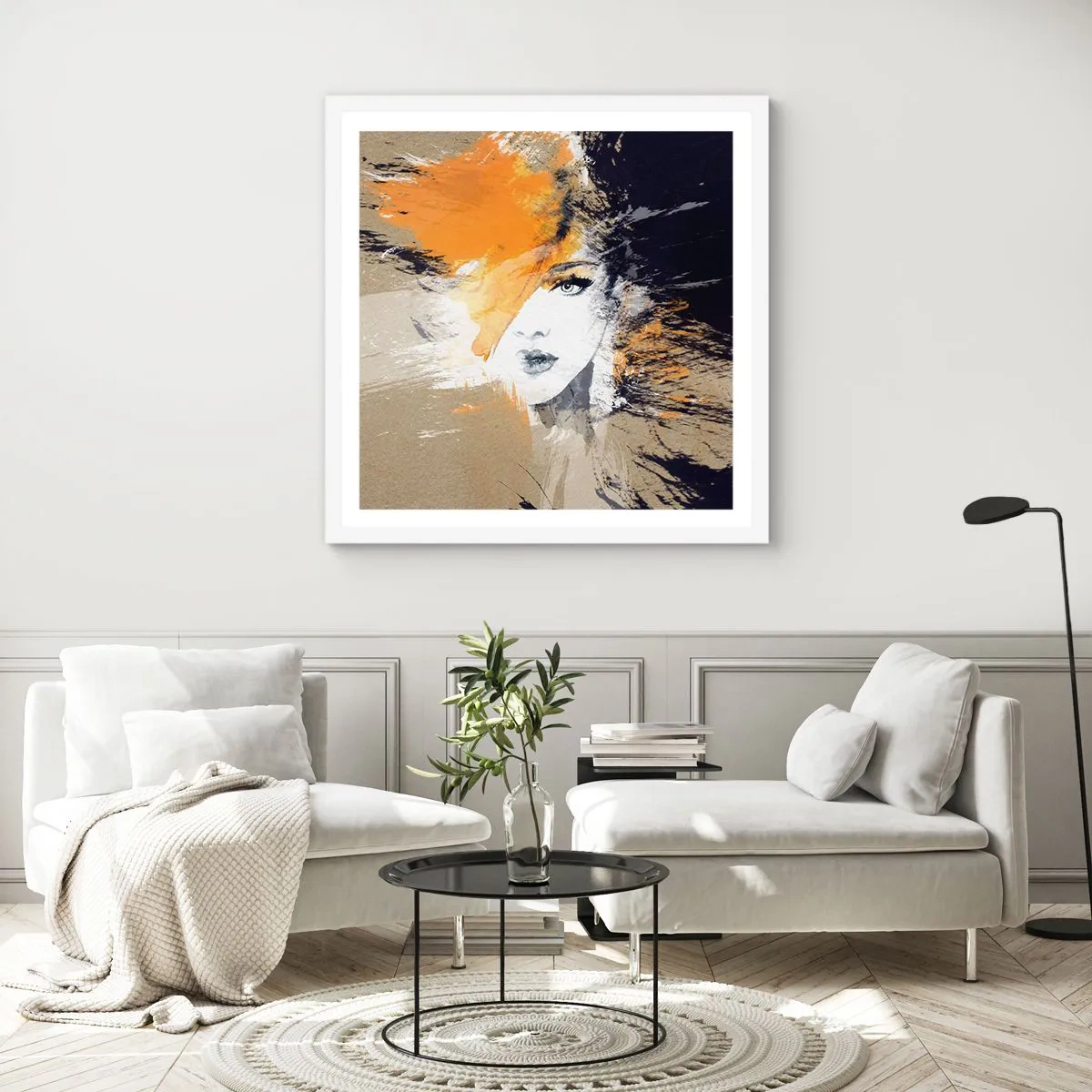 Poster in cornice bianca - E la luce fu - 60x60 cm