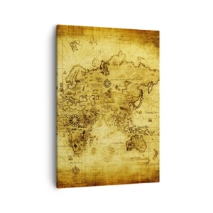 Quadro su tela - Stampe su Tela - Antica mappa del mondo d'epoca - 50x70cm - Questo mondo è strano - Decorazione murale moderna per soggiorno e camera da letto ARTTOR