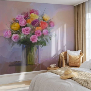 Fotomurali Premium Canvas - Bellezza immobile - Vaso con fiori, Mazzo di fiori, Pezzo - 350x256 cm