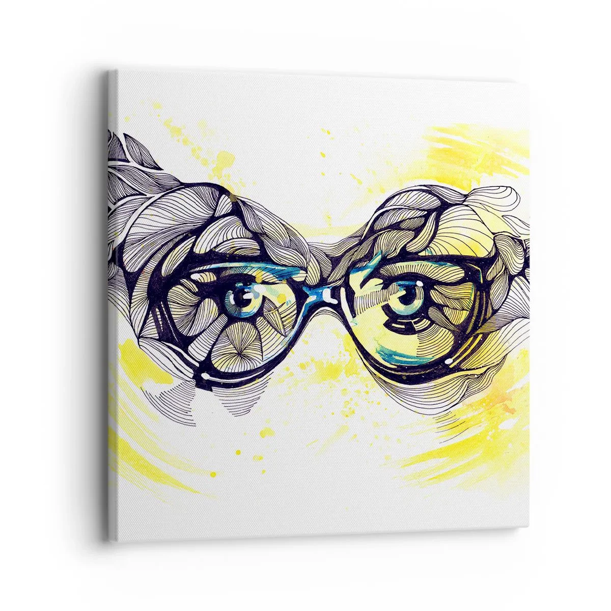Quadro su tela - Stampe su Tela - Attraverso gli occhiali blu - 30x30 cm
