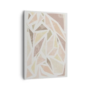 Quadro su tela - Stampe su Tela - Forme geometriche astratte in colori pastello - 50x70cm - Composizione da vetrata - Decorazione murale moderna per soggiorno e camera da letto ARTTOR