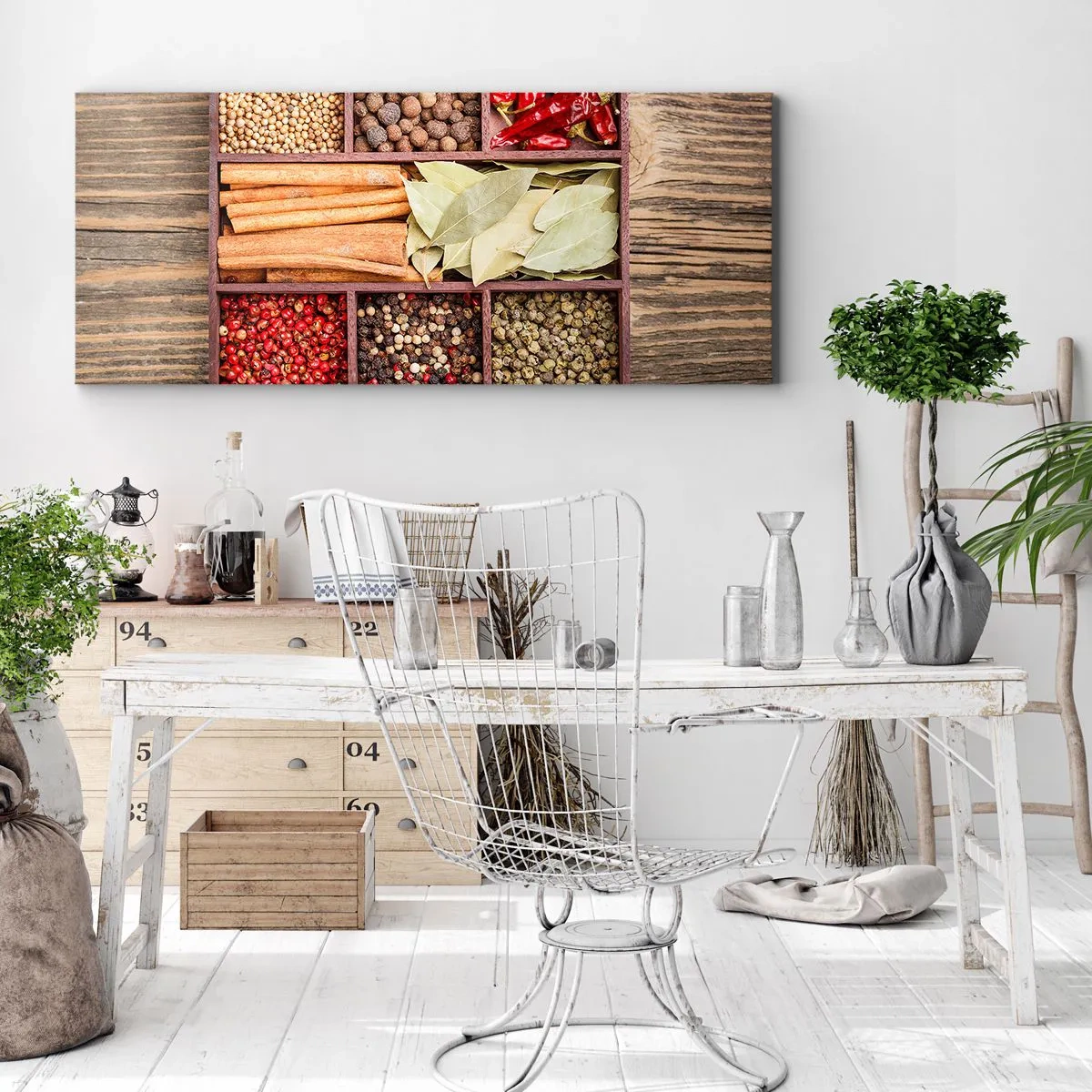 Quadro su tela - Stampe su Tela - Ordine delle forme, bouquet degli aromi - 90x30 cm