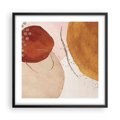 Poster in cornice nera - Rotondità e movimento - 50x50 cm