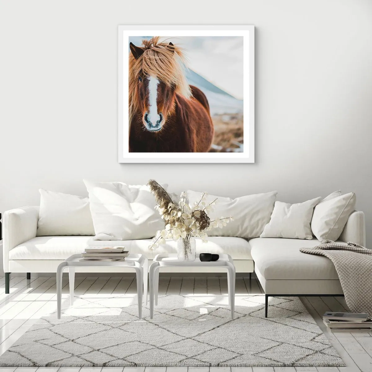 Poster in cornice bianca - Senti la libertà? - 60x60 cm