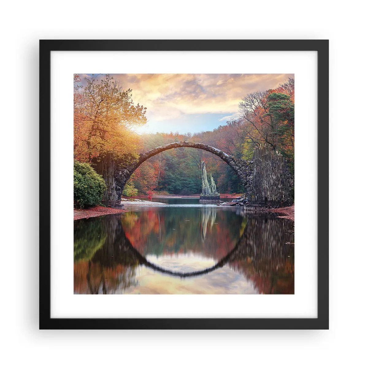 Poster in cornice nera - Dall'altro lato dello specchio - 40x40 cm