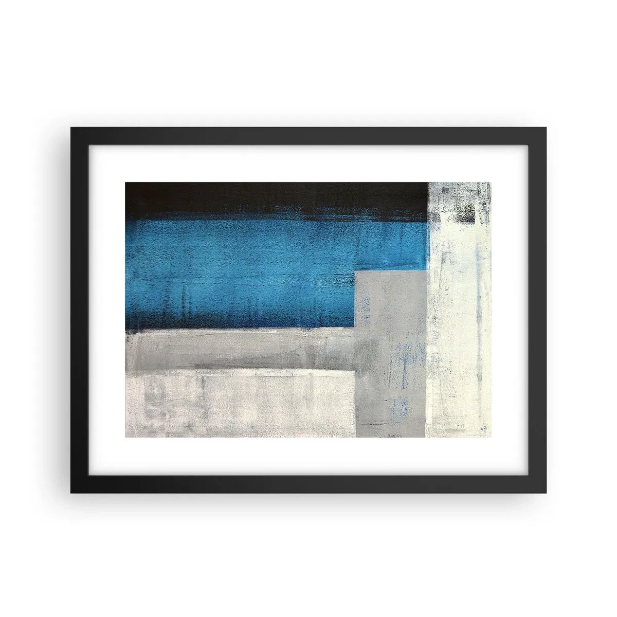 Poster in cornice nera - Composizione poetica in grigio e blu - 40x30 cm