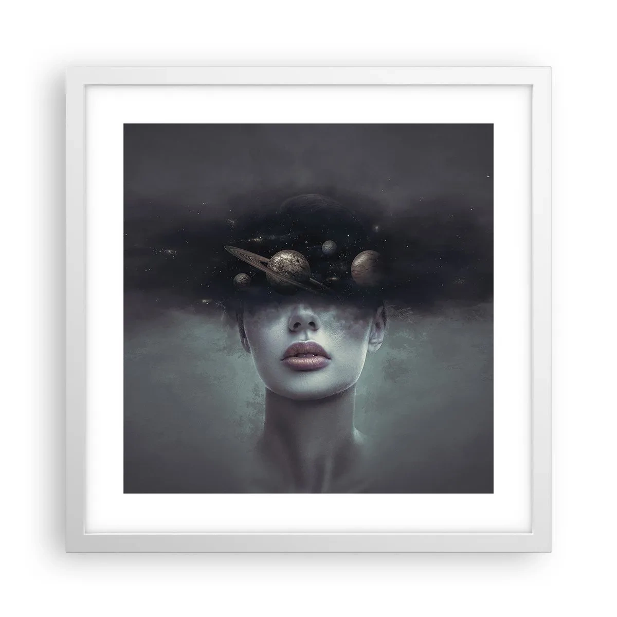 Poster in cornice bianca - E i pianeti folleggiano... - 40x40 cm