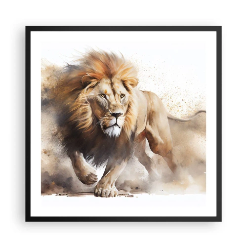 Poster in cornice nera - Il re si è mosso - 60x60 cm