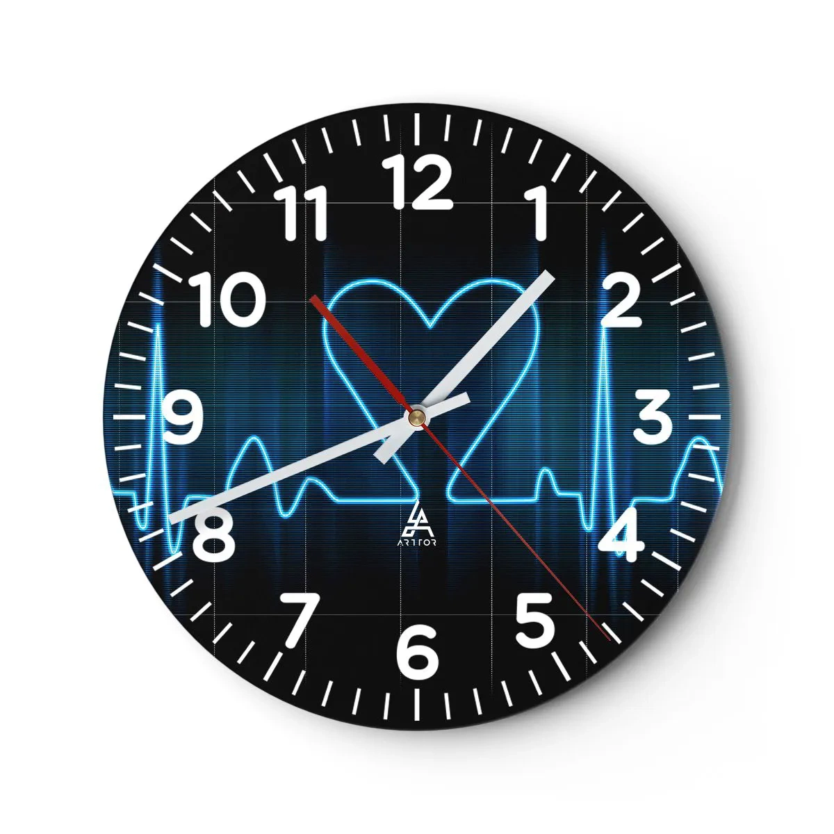 Orologio da parete - Orologio in Vetro - Al ritmo del cuore - 30x30 cm
