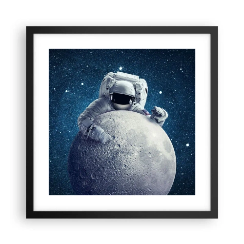 Poster in cornice nera - Burlone spaziale - 40x40 cm