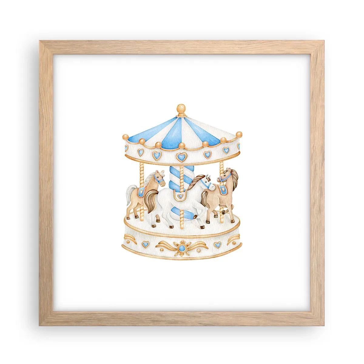 Poster in cornice rovere chiaro - Dolce infanzia - 30x30 cm