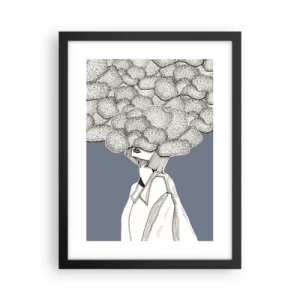 Poster in cornice nera - Con la testa tra le nuvole - 30x40 cm