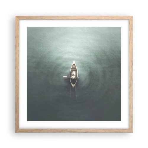 Poster in cornice rovere chiaro - Nel lago al chiaro di luna - 50x50 cm