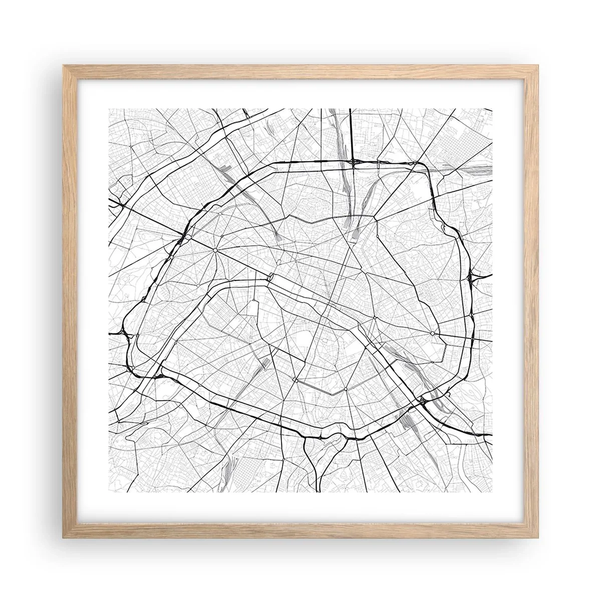 Poster in cornice rovere chiaro - Il fiore di Parigi - 50x50 cm