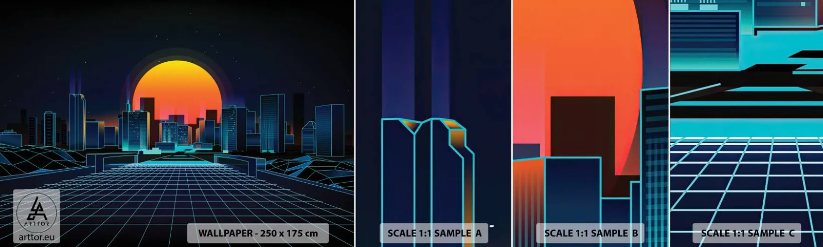 Campione Di Fotomurale Standard Eco - Davvero vuoi tornare al mondo reale? - Astrazione, Città, Sole - 100x30 cm