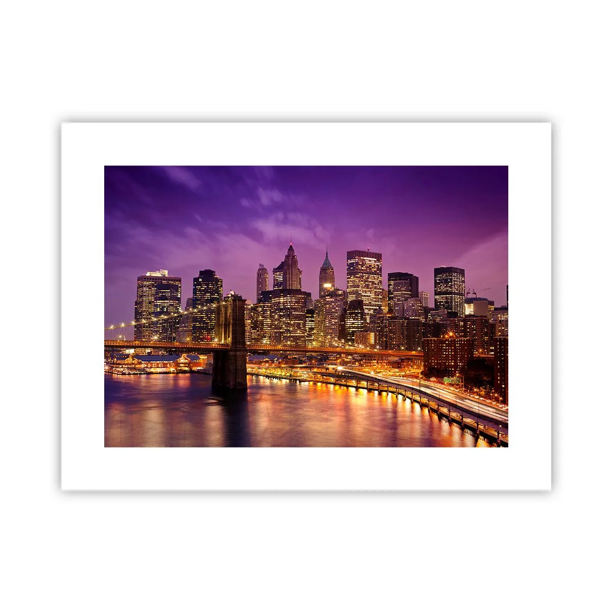 Poster - Manhattan in viola e oro - 40x30 cm