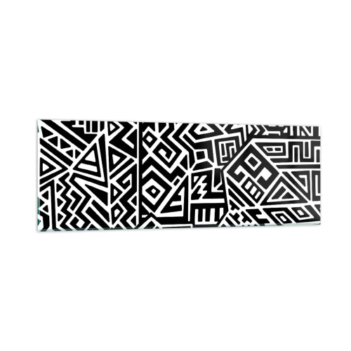 Quadro su vetro - Composizione precolombiana - 90x30 cm