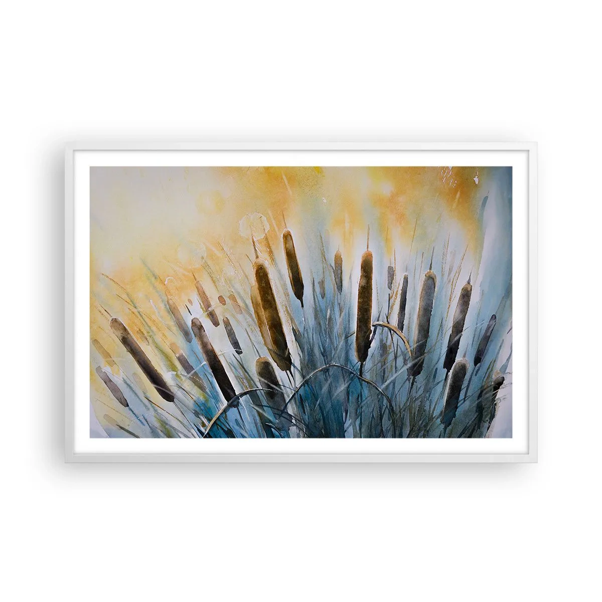 Poster in cornice bianca - Fresco dell'acqua, calore del sole - 91x61 cm