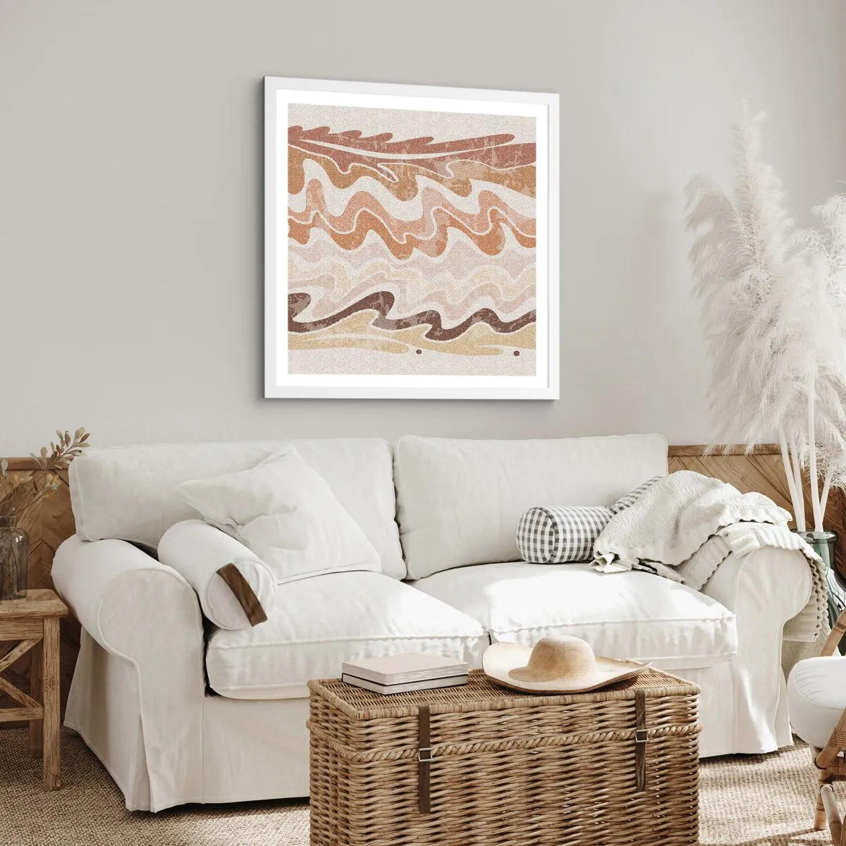Poster in cornice bianca - Buona energia - buone emozioni - 30x30 cm