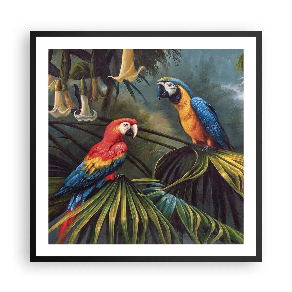 Poster in cornice nera - Romanticità ai tropici - 60x60 cm