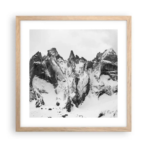 Poster in cornice rovere chiaro - Cresta minacciosa di granito - 40x40 cm