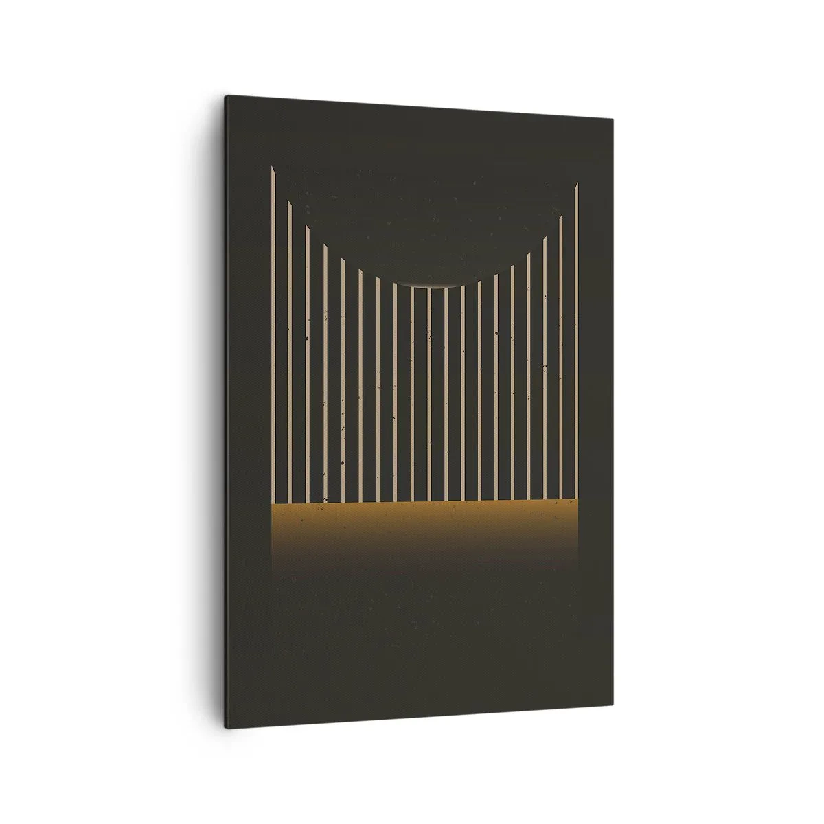 Quadro su tela - Stampe su Tela - Motivo geometrico a strisce su sfondo scuro - 70x100cm - Esaminare l'oscurità - Decorazione murale moderna per soggiorno e camera da letto ARTTOR