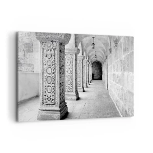 Quadro su tela - Stampe su Tela - Colonne storiche in uno scatto monocromatico - 120x80cm - Dove porterà? - Decorazione murale moderna per soggiorno e camera da letto ARTTOR
