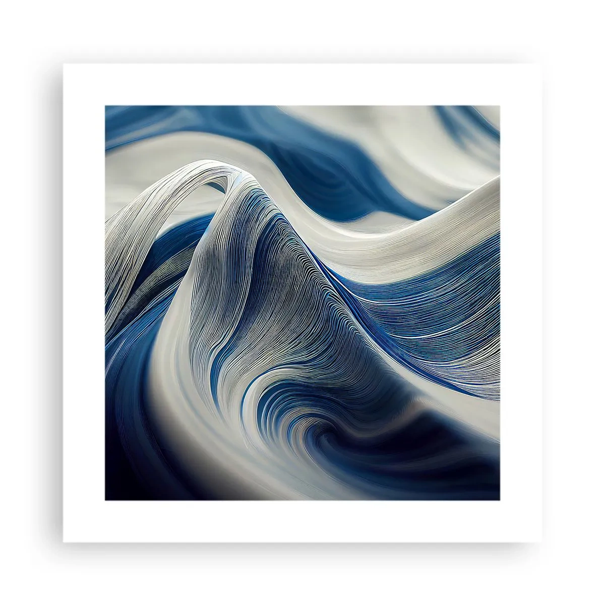 Poster - Fluidità di blu e di bianco - 40x40 cm