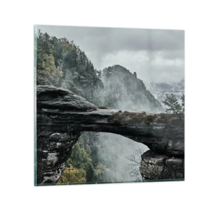 Quadro su vetro - Qui inizia l'avventura - 70x70 cm