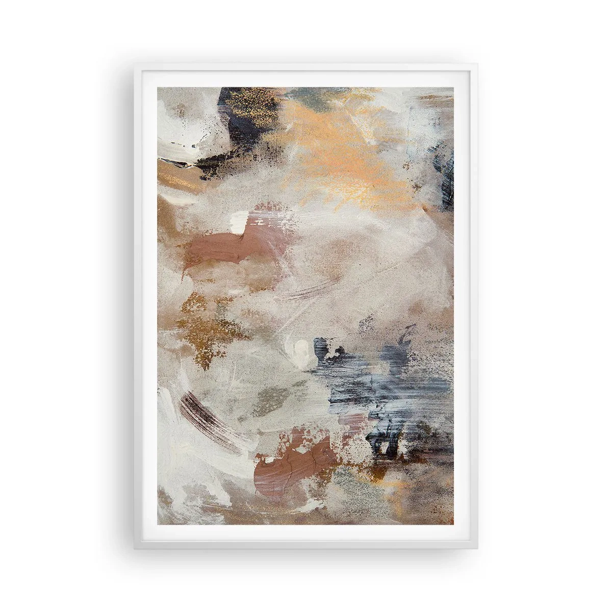 Poster in cornice bianca - Astrazione annebbiata - 70x100 cm