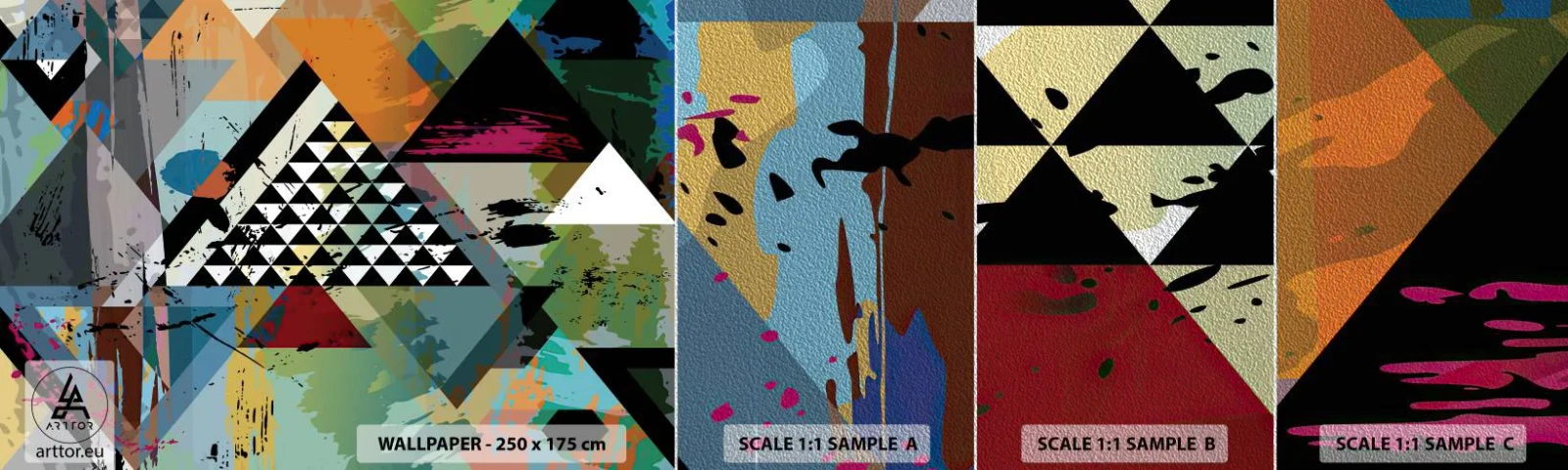 Campione di Fotomurale Premium Sand - Come è semplice - Astrazione, Pezzo, Grafica - 100x30 cm