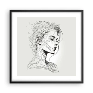 Poster in cornice nera - Ritratto pensieroso - 50x50 cm