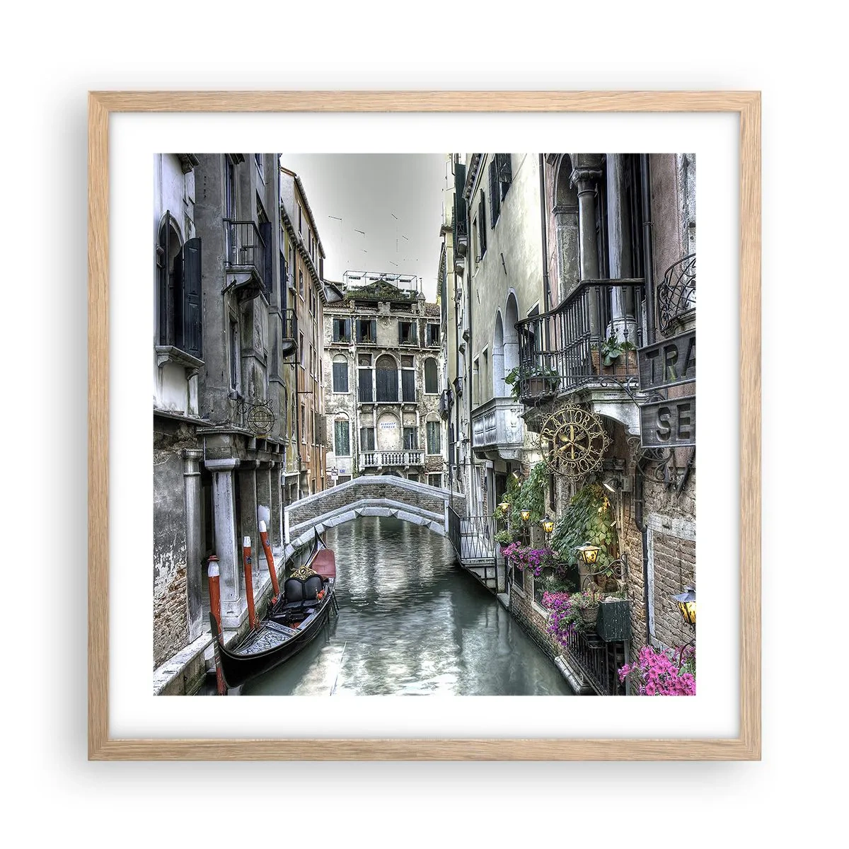 Poster in cornice rovere chiaro - Da secoli in silenziosa riflessione - 50x50 cm