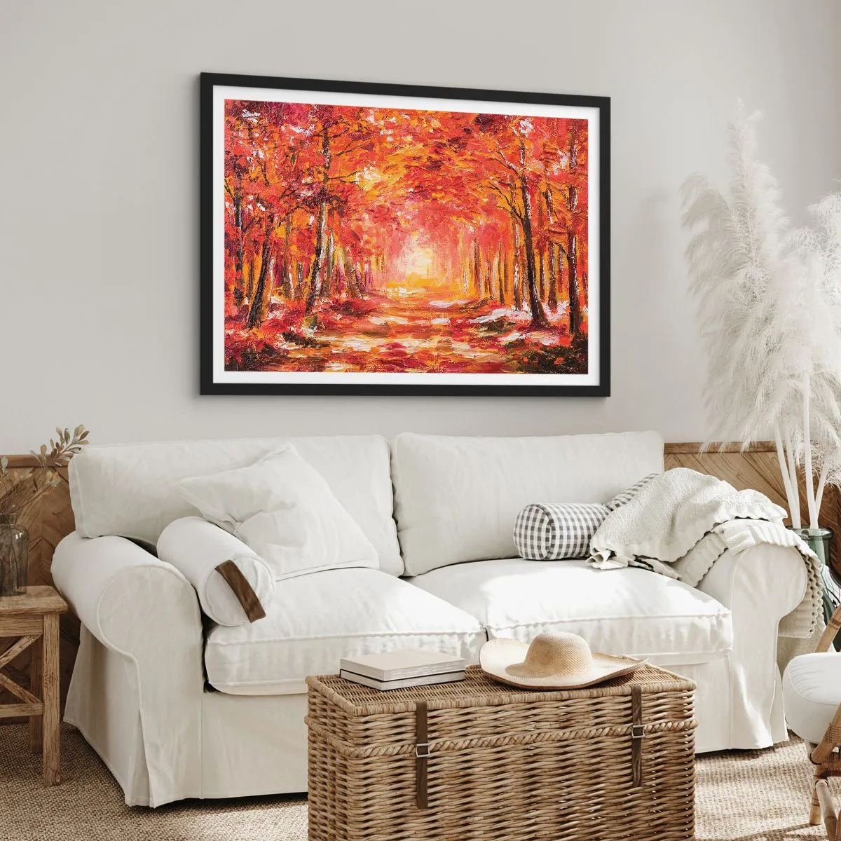 Poster in cornice nera - Foresta di rame - 40x30 cm