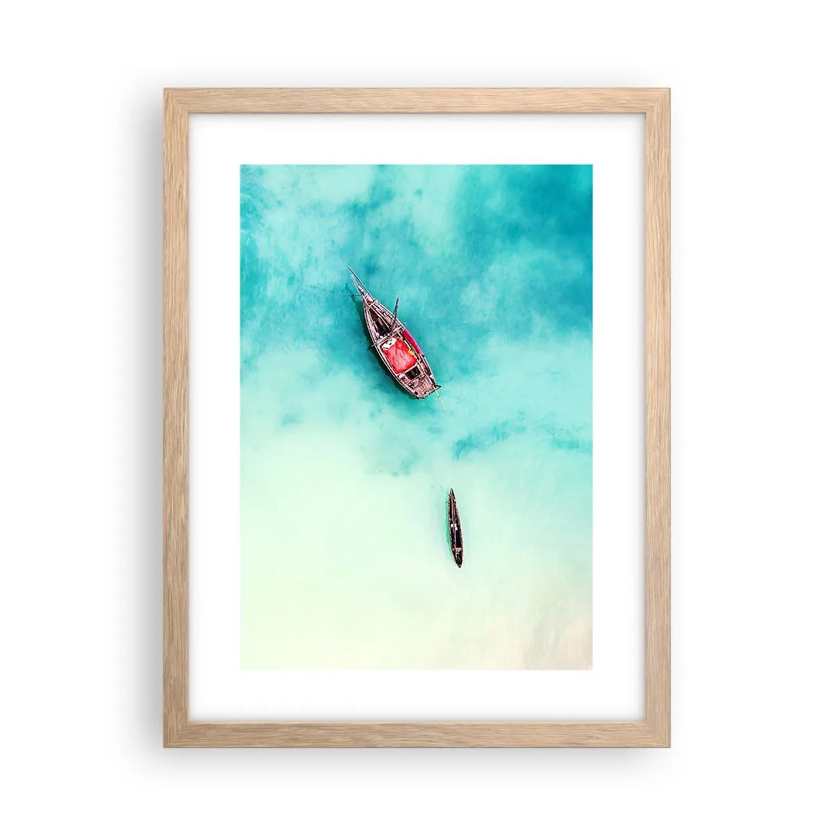Poster in cornice rovere chiaro - Nelle spiagge di Zanzibar, quando c'è troppa acqua... - 30x40 cm