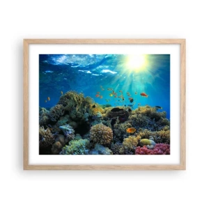 Poster in cornice rovere chiaro - Tesori sotto al mare - 50x40 cm