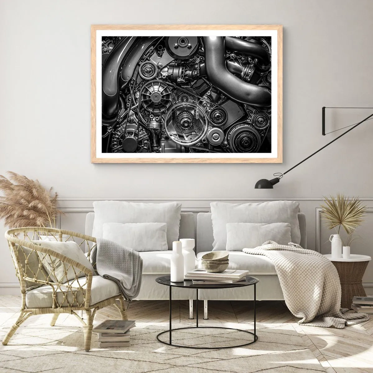 Poster in cornice rovere chiaro - La poesia della meccanica - 70x50 cm