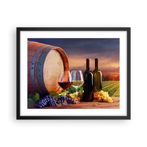 Poster in cornice nera - Qui la vita ha gusto - 50x40 cm