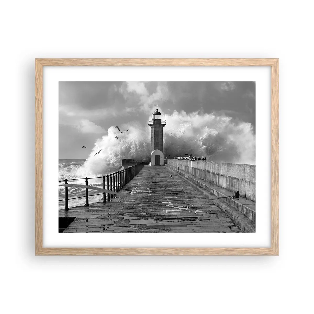 Poster in cornice rovere chiaro - Senza paura - 50x40 cm