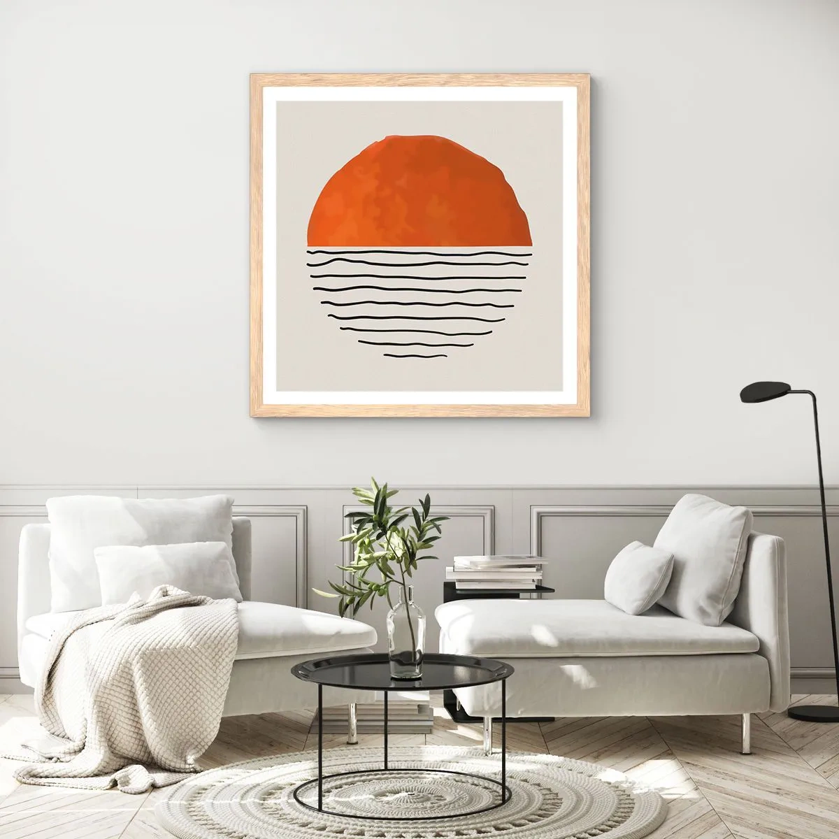 Poster in cornice rovere chiaro - Atmosfera giapponese - 60x60 cm